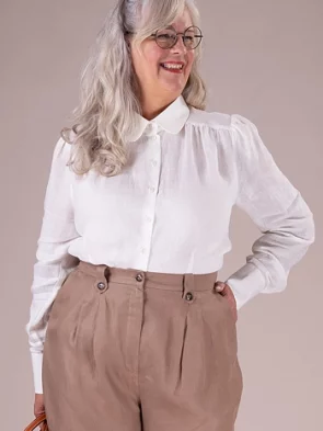 EMMY „The Dandy Dame Shirt“ Cream Linen Bluse