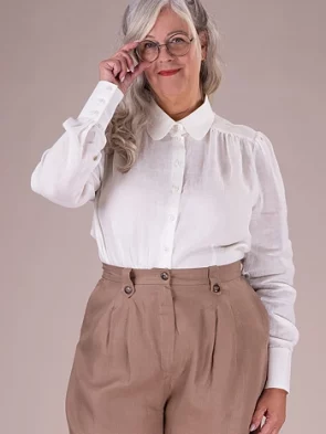 EMMY „The Dandy Dame Shirt“ Cream Linen Bluse