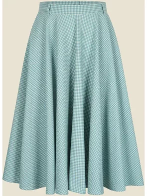 VERY CHERRY “ Circle Skirt “ Gingham Azul