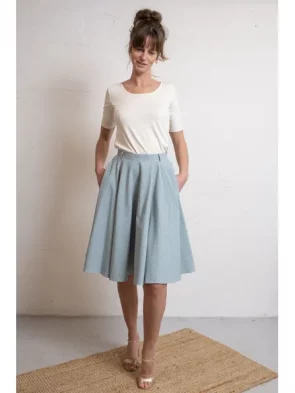 VERY CHERRY “ Circle Skirt “ Gingham Azul